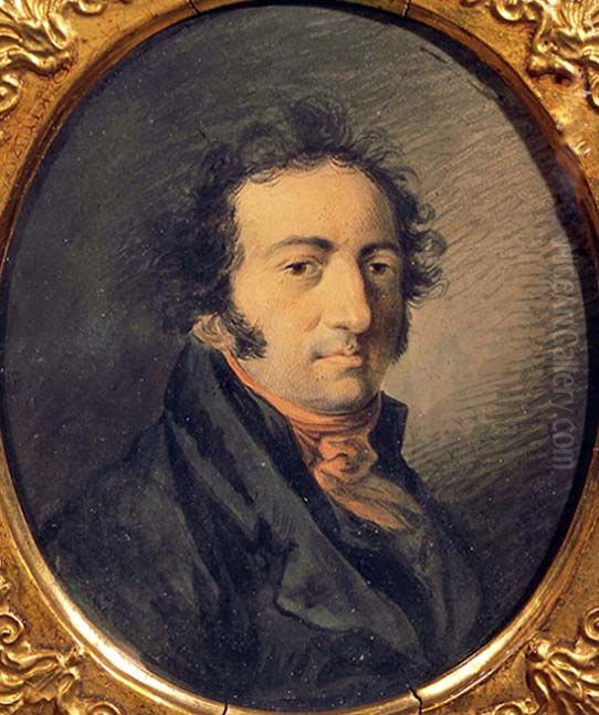 Portrait of the artist Alexander Molinari (1772-1831) Oil Painting by Aleksander Orlowski