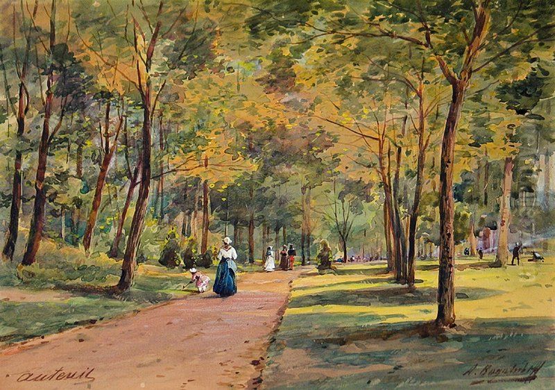 Bois de Boulogne Oil Painting by Alexey Bogolyubov