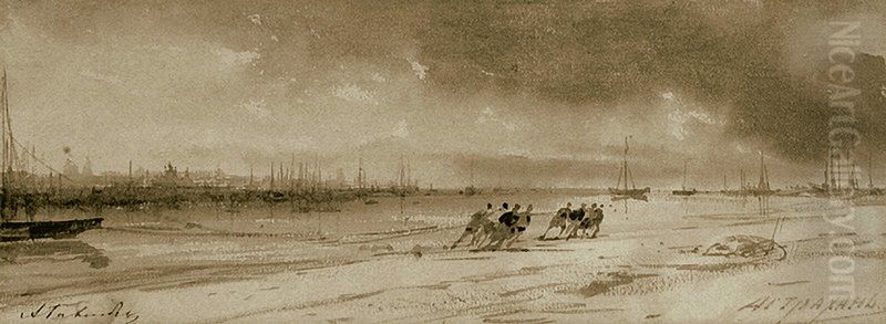 Barge Haulers Oil Painting by Alexey Bogolyubov