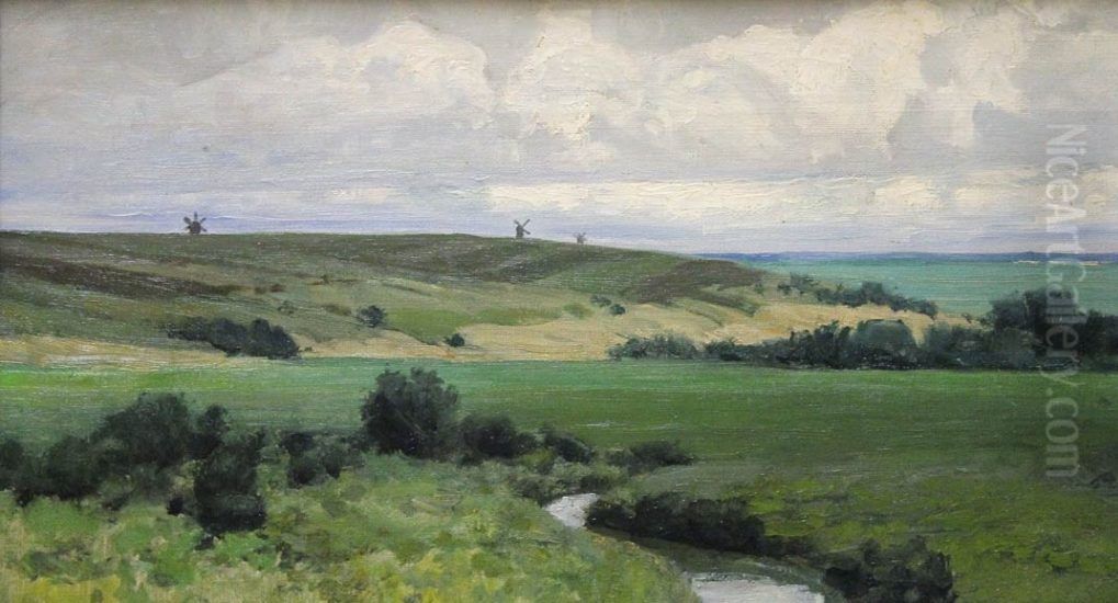 Pejzaz s reckoj Oil Painting by Vasily Polenov
