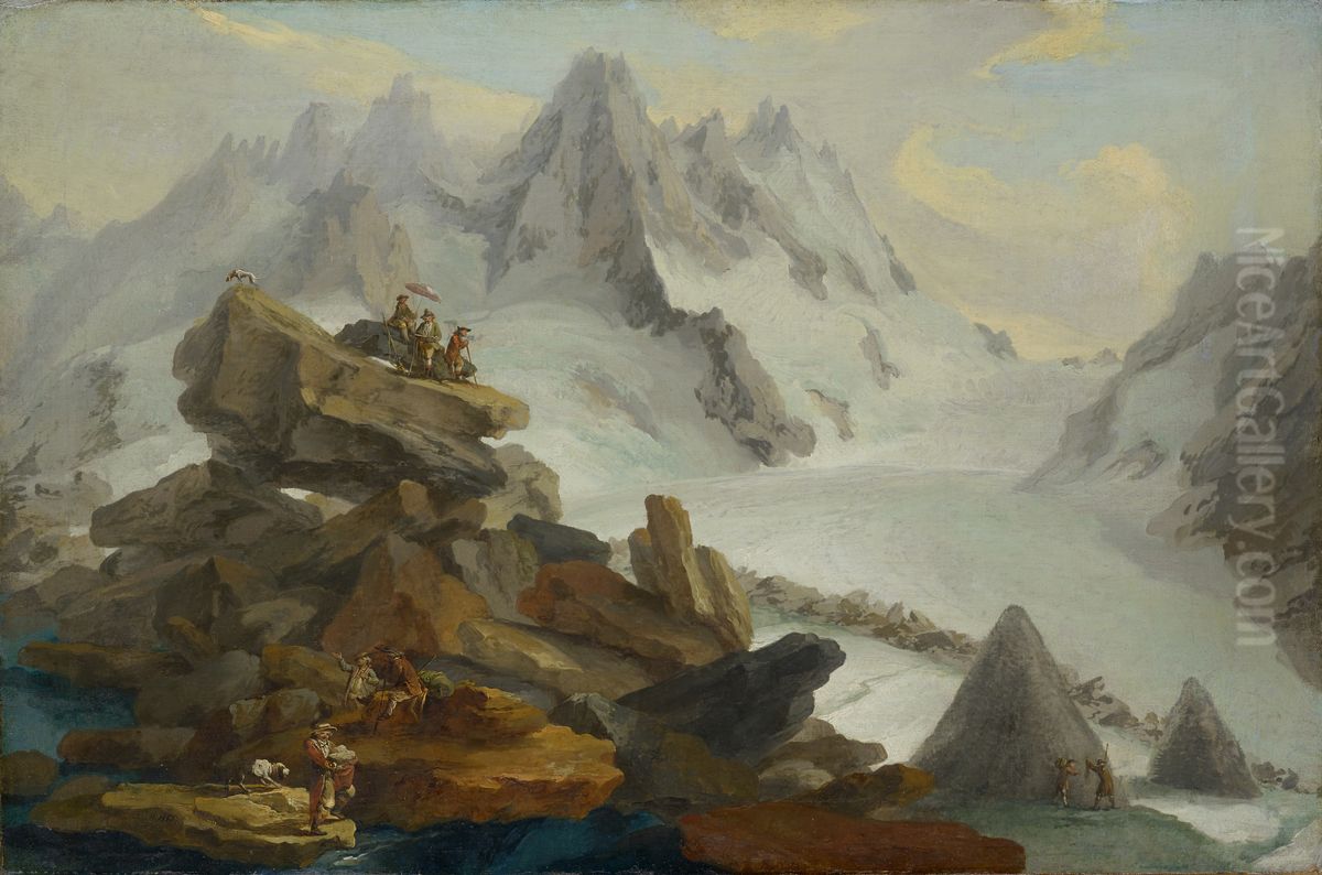 The glacier of Lauteraar Oil Painting by Caspar Wolf
