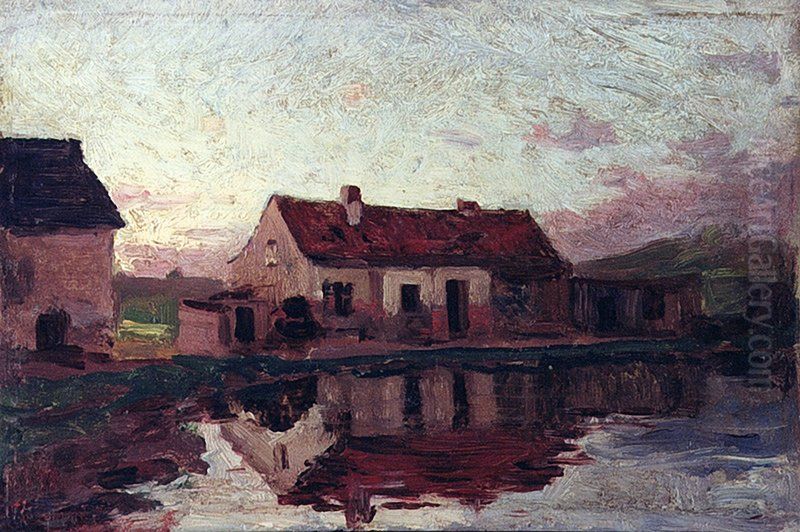 House in Franzensbad Oil Painting by Alexey Bogolyubov