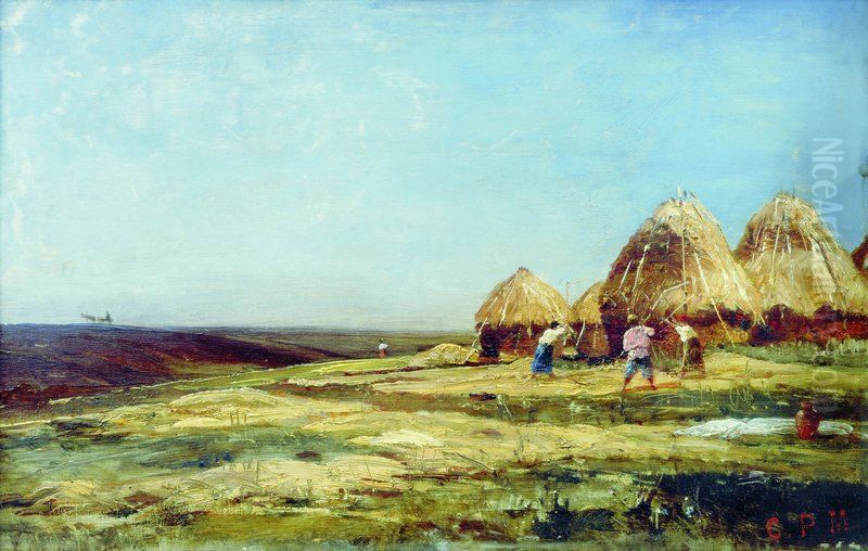 Harvesters in Ablyazovo Oil Painting by Alexey Bogolyubov