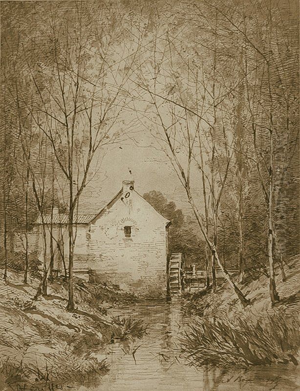 The Watermill in Veules Oil Painting by Alexey Bogolyubov