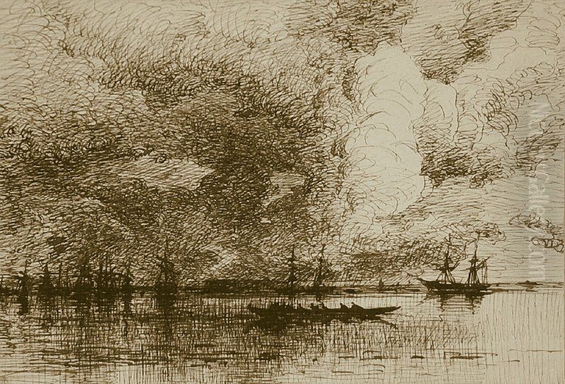 Marina Oil Painting by Alexey Bogolyubov