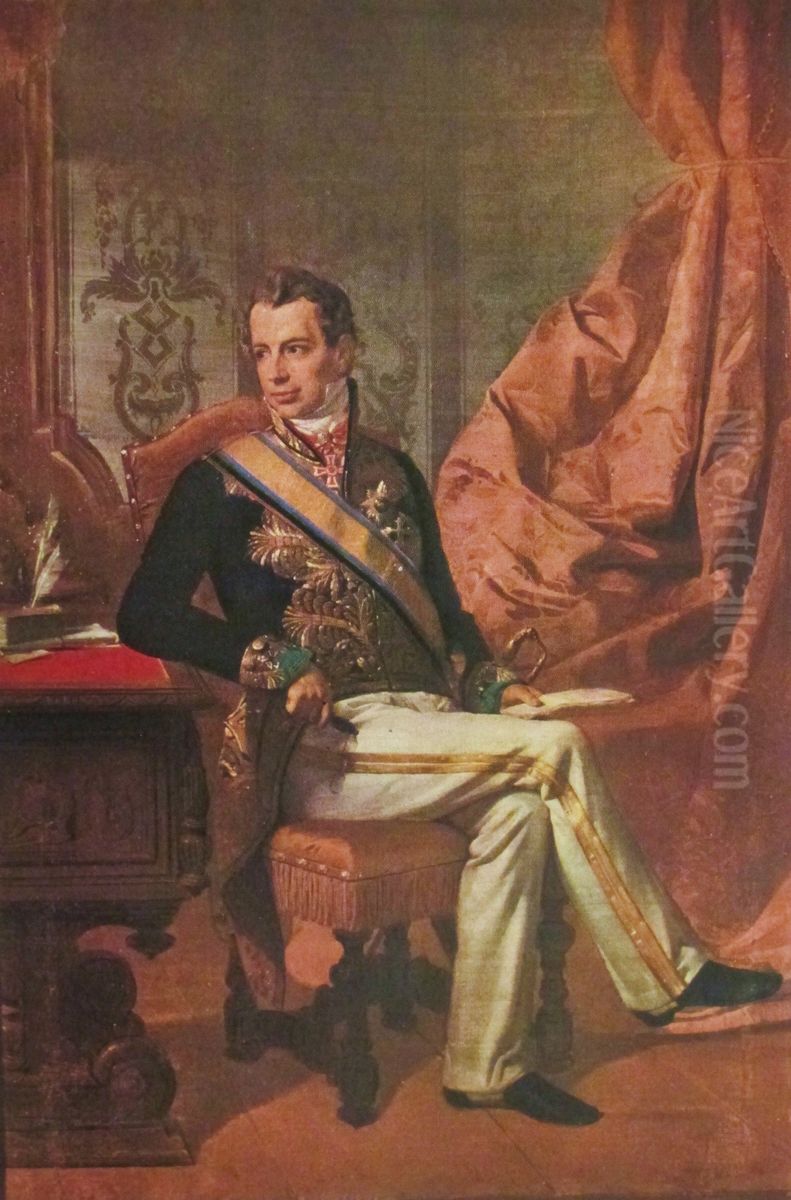 Portrait of Giacomo Mellerio Oil Painting by Giuseppe Molteni