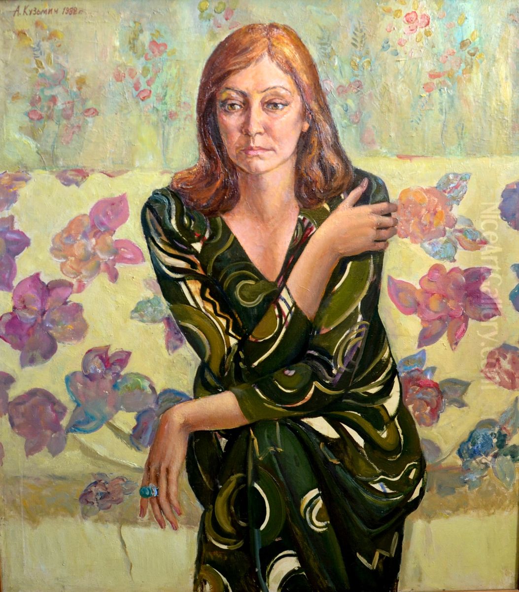 Portrait of actress Larisa Luzhina Oil Painting by Aliaxey Kuzmich