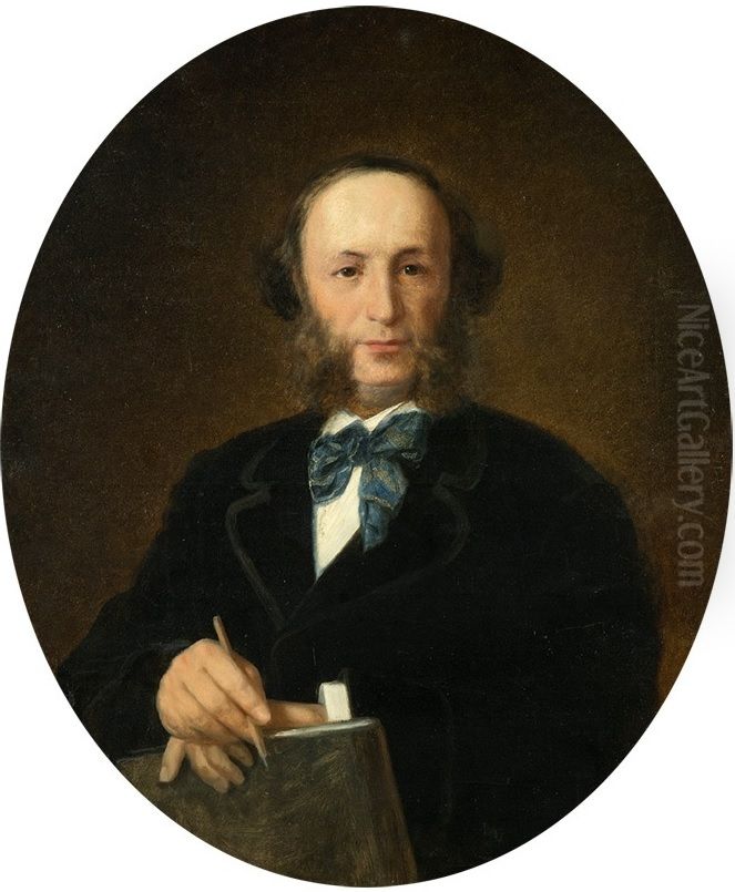 Portrait of I.K. Aivazovsky Oil Painting by Ivan Kramskoi