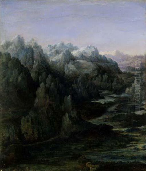 Mountain Range Oil Painting by Albrecht Altdorfer