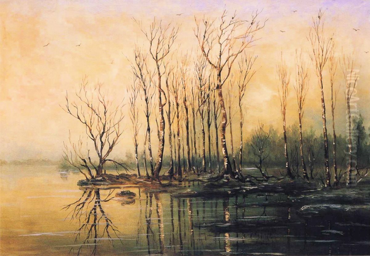 Early Spring, High Water Oil Painting by Alexei Kondratievich Savrasov