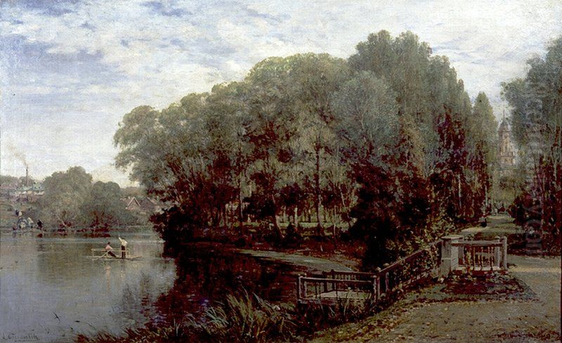 Zhukov Pond in Moscow Oil Painting by Alexey Bogolyubov