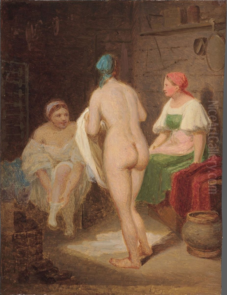 <<V bane. Eskiz>> Oil Painting by Alexey Venetsianov