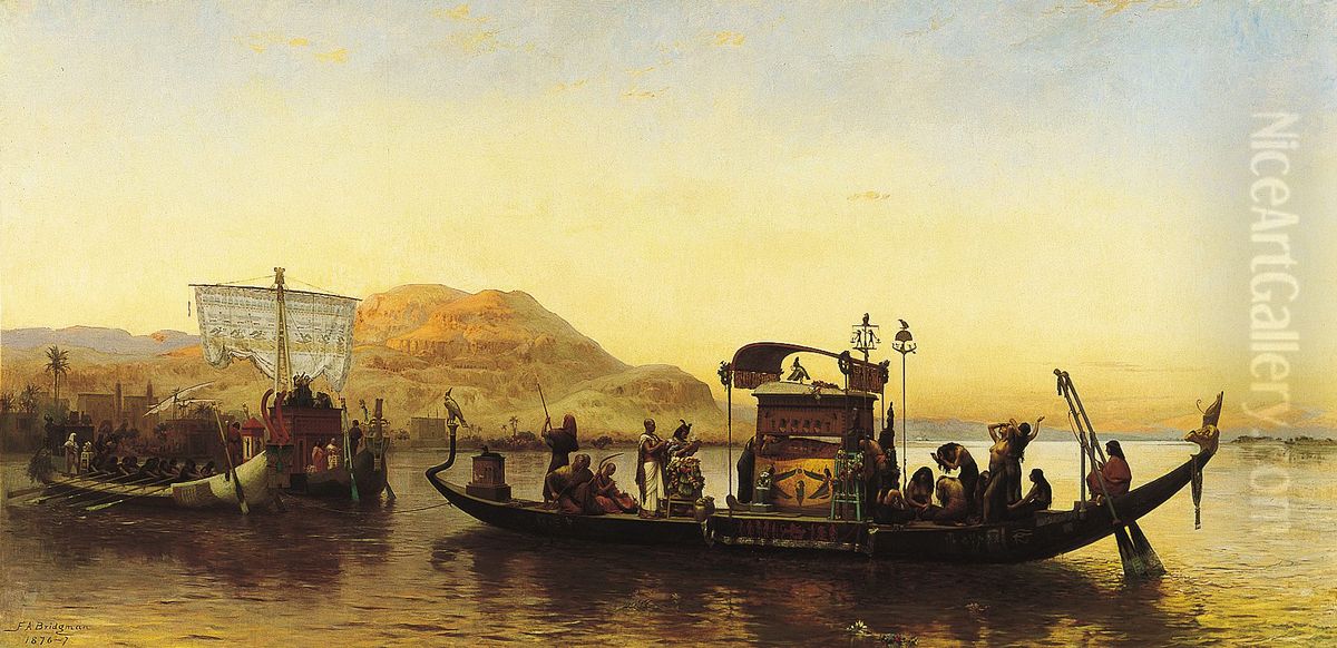 Funeral of a Mummy on the Nile Oil Painting by Frederick Arthur Bridgman