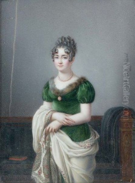 Portrait miniature of Alexandrine Celestine Zoe Emmanuelle Thimarette de Crussol, marquise de Rouge Oil Painting by unknown