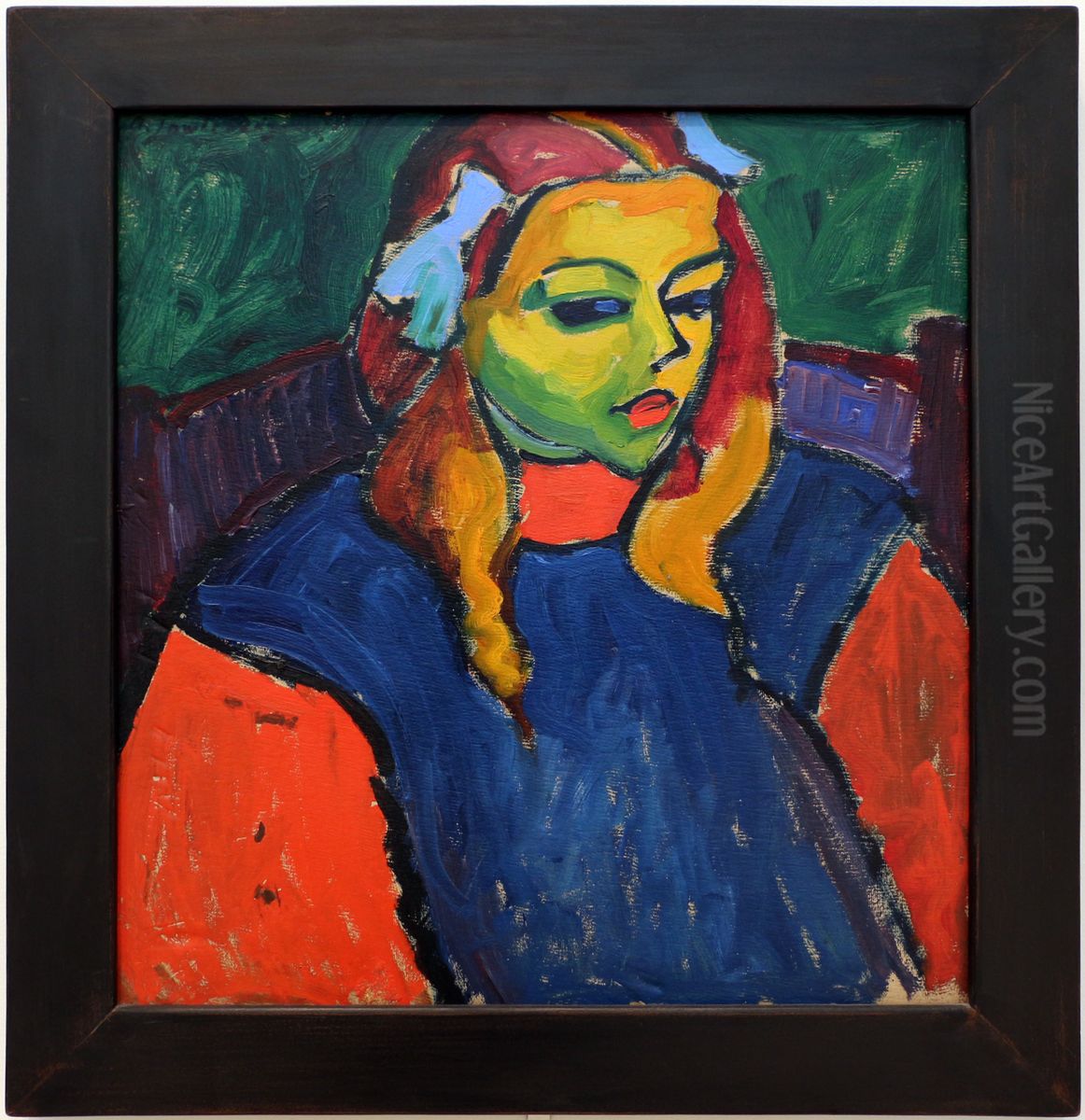 ragazza con la faccia verde Oil Painting by Alexei Jawlensky