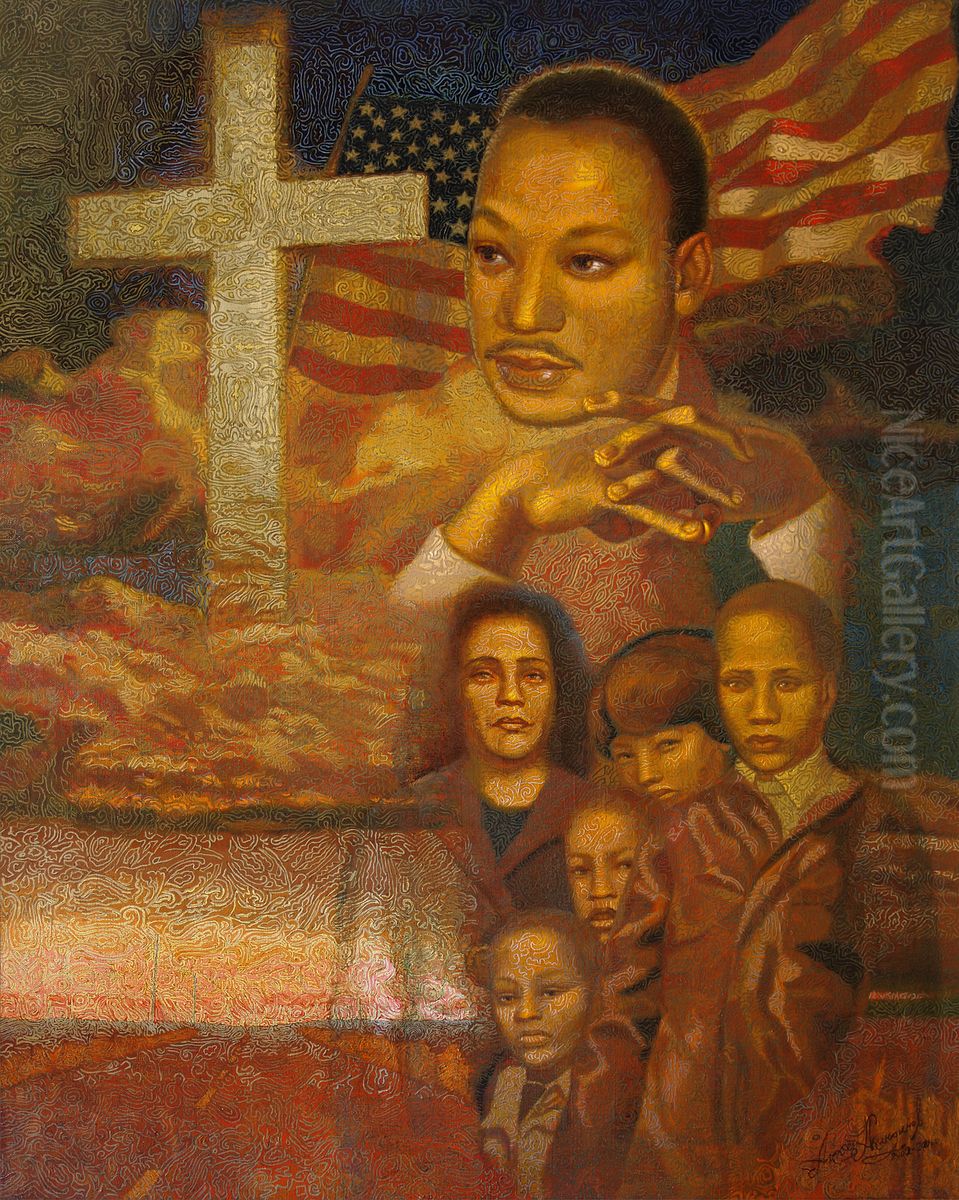 Martin Luther King Oil Painting by Alexey Akindinov