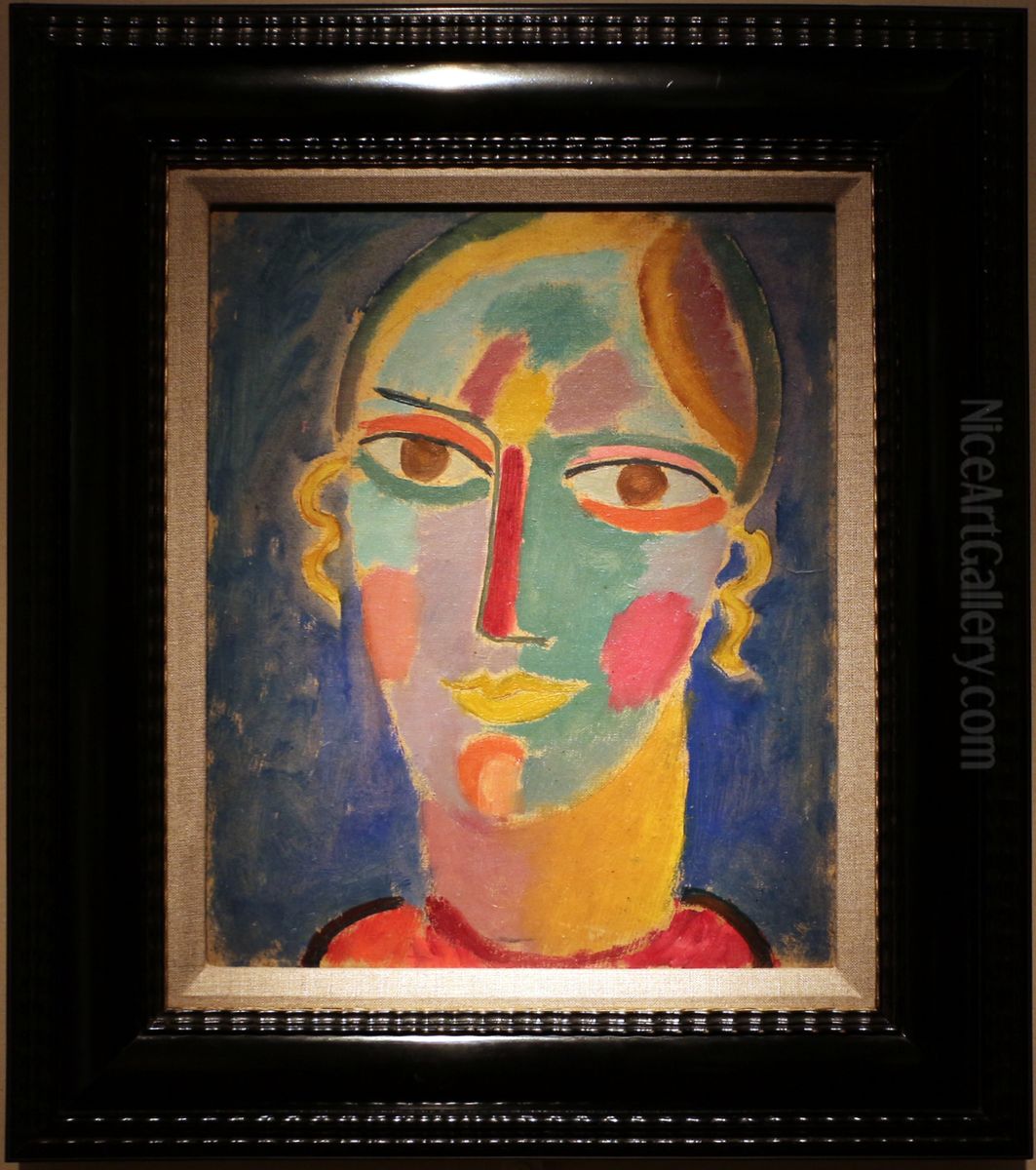 Mystic Face Oil Painting by Alexei Jawlensky