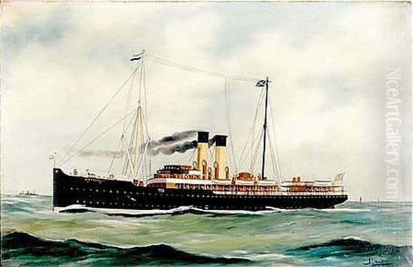 The Steam Vessel 'St Petersburg' Oil Painting by Harry J. Jansen