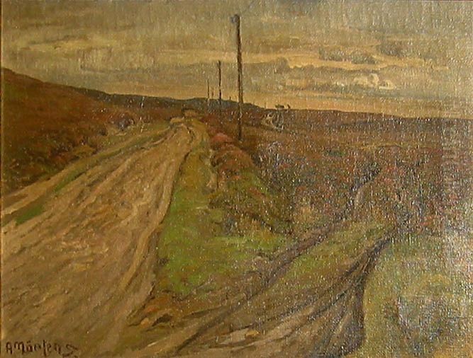 A road through the hills. Oil Painting by Alfred Martens