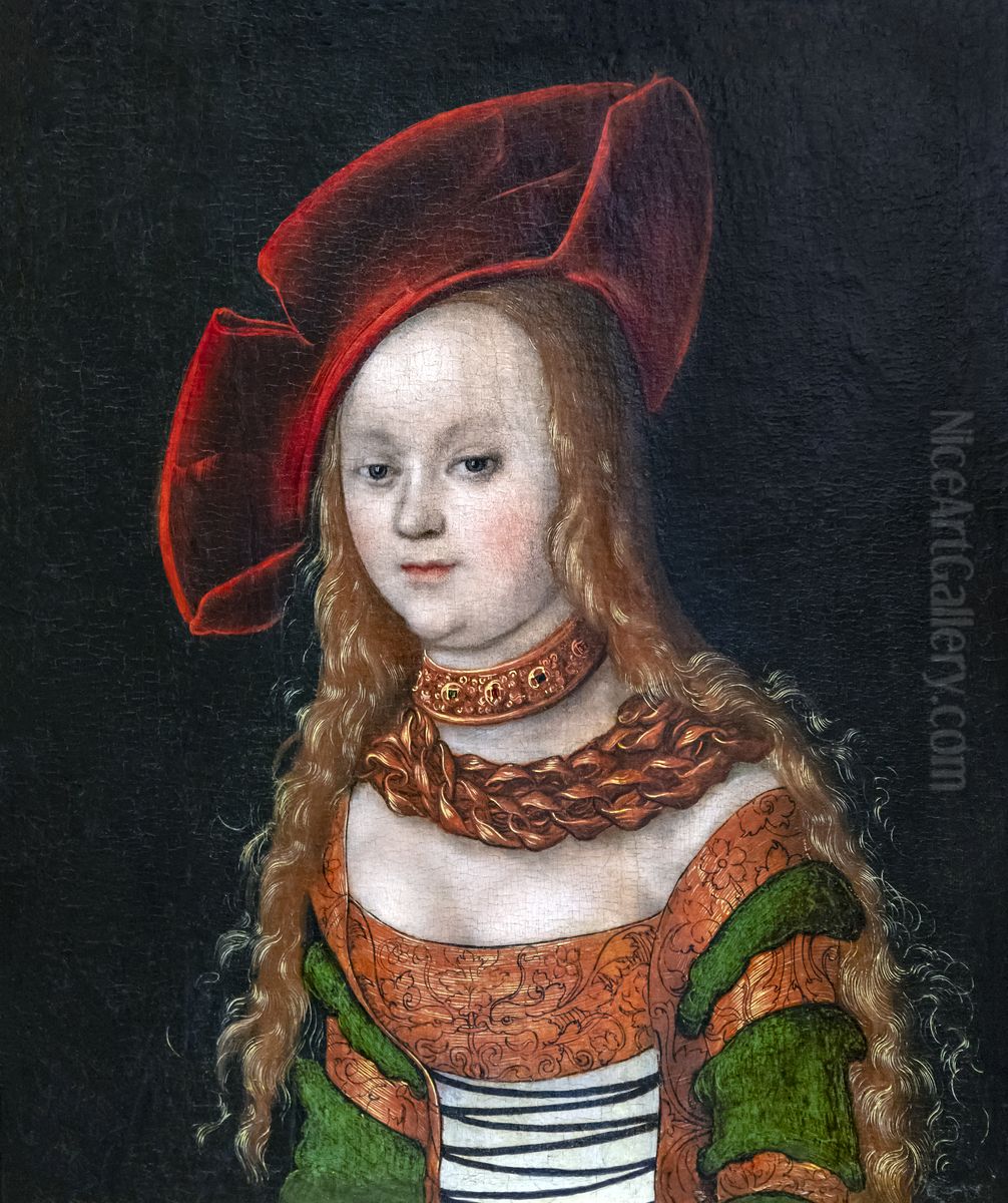 Portrait of a girlFrancais:Portrait de jeune filleItaliano:Ritratto di una ragazza Oil Painting by Lucas Cranach the Elder