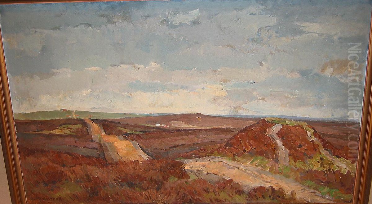 Heath landscape. Oil Painting by Alfred Martens