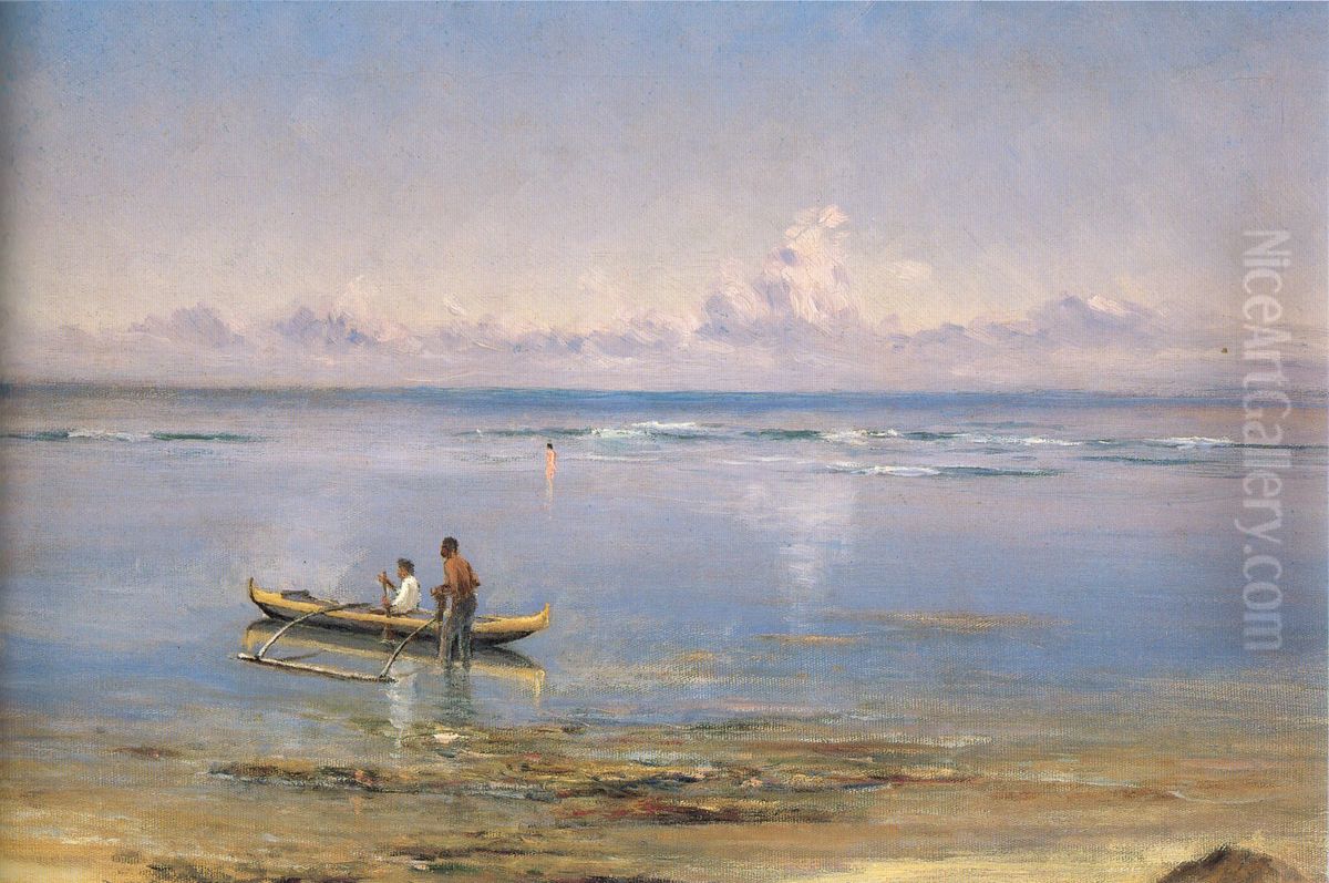 Ala Moana Beach Oil Painting by Alfred Richard Gurrey, Sr.