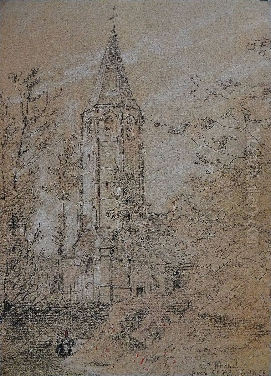 L'Eglise_Saint-Michel-sur-Ternoise Oil Painting by Alfred Robaut
