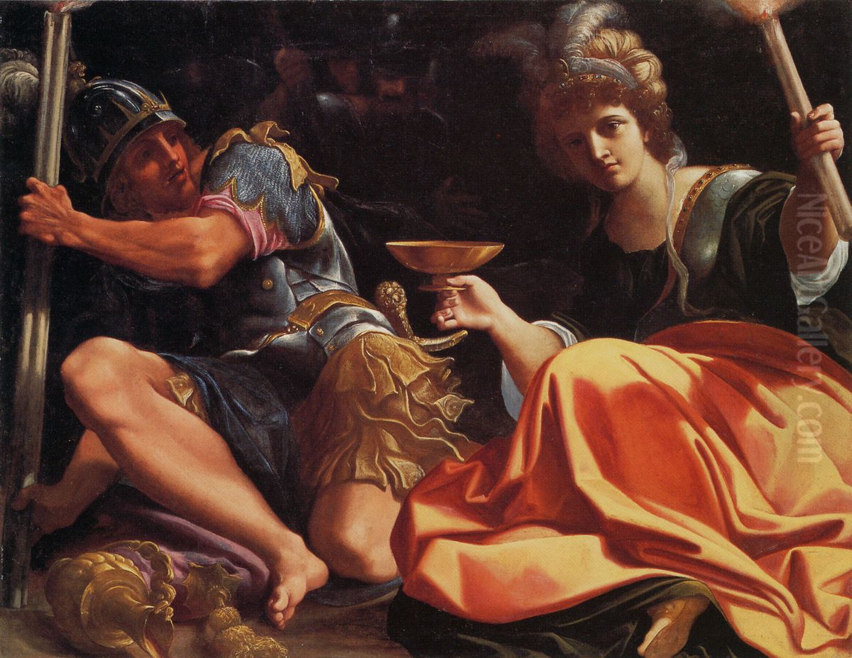 Alessandro e Taide Oil Painting by Ludovico Carracci