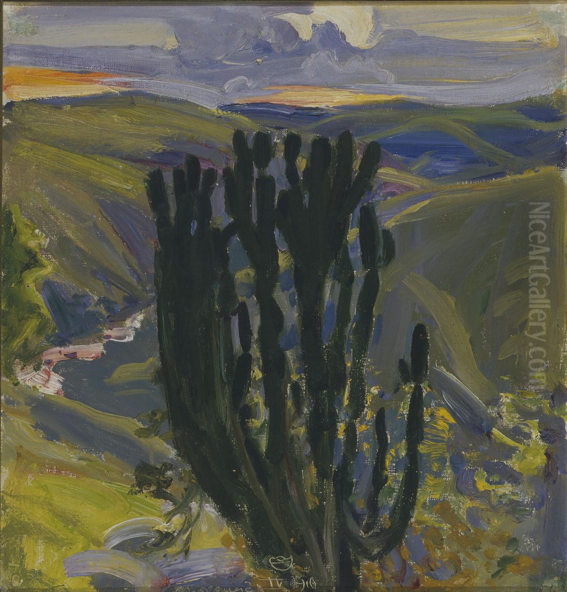 Euforbia-tree Oil Painting by Akseli Valdemar Gallen-Kallela