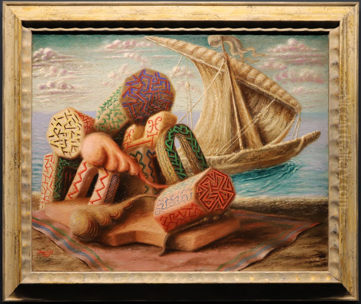 ulisse e polifemo Oil Painting by Alberto Savinio