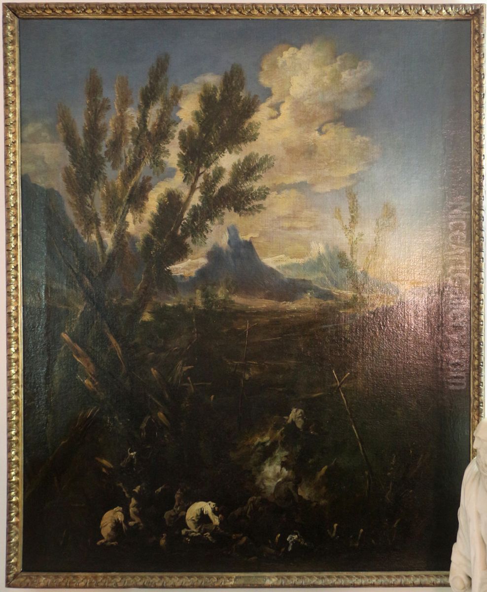 Landscape with Fatres Oil Painting by Alessandro Magnasco