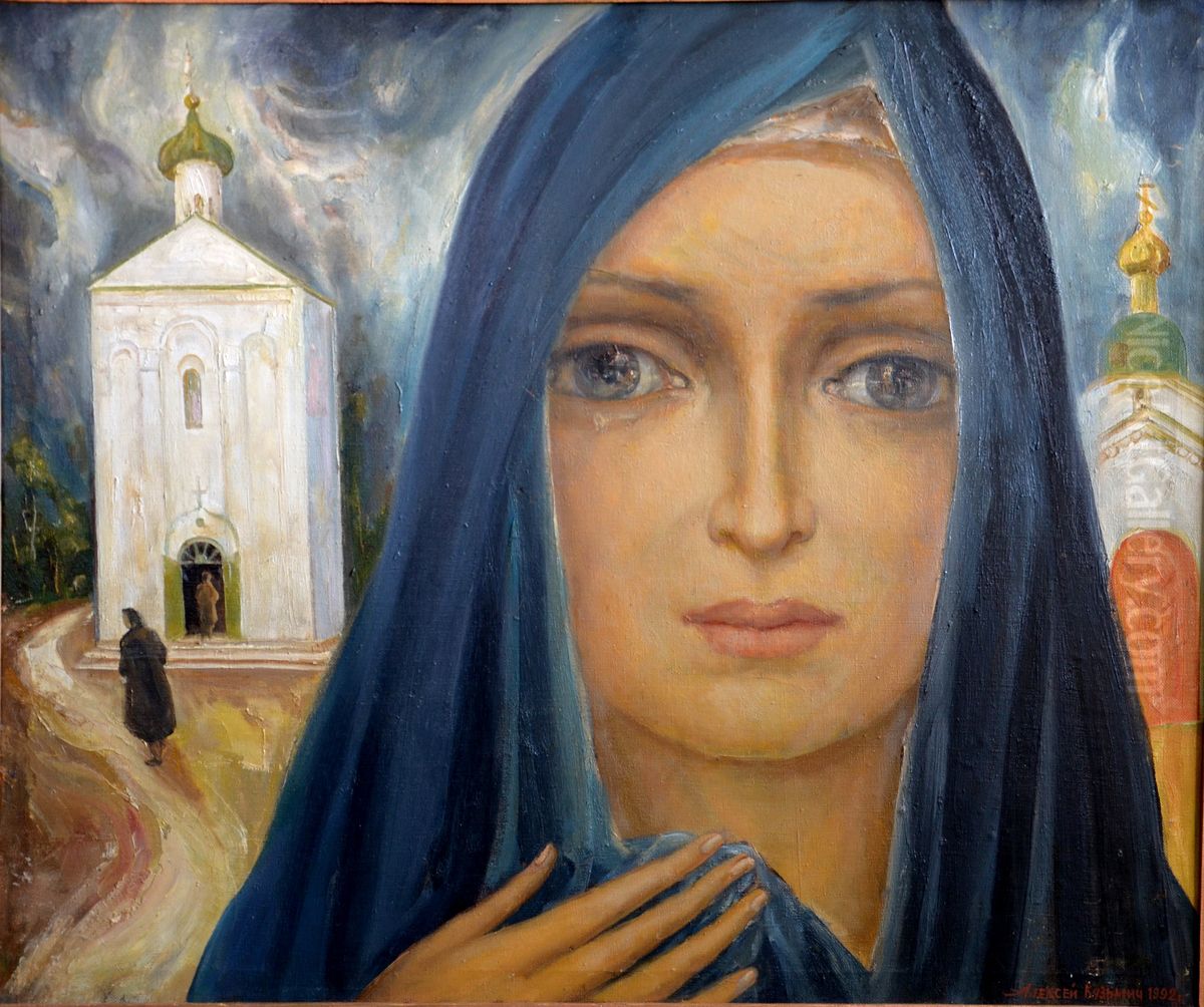 Crying Euphrosyne of Polotsk Oil Painting by Aliaxey Kuzmich