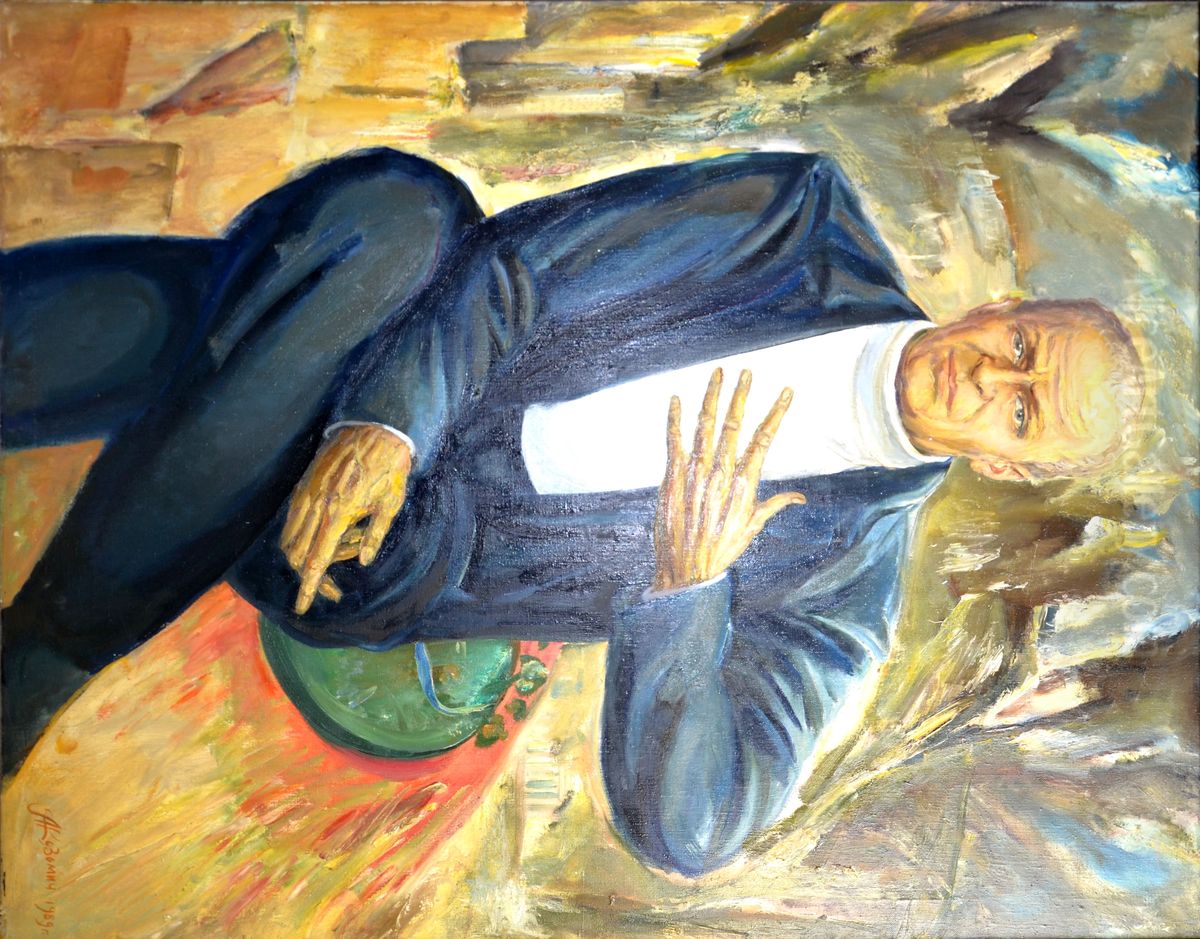 Alexey Kuzmich Portrait of screenwriters, national actor Victor Turov Oil Painting by Aliaxey Kuzmich