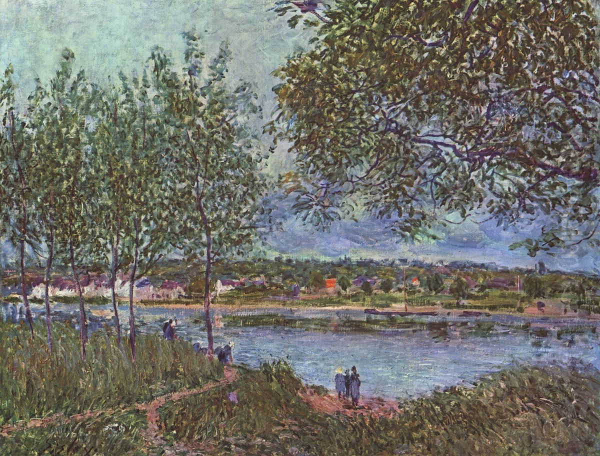 Weg der alten Fahre in By Oil Painting by Alfred Sisley