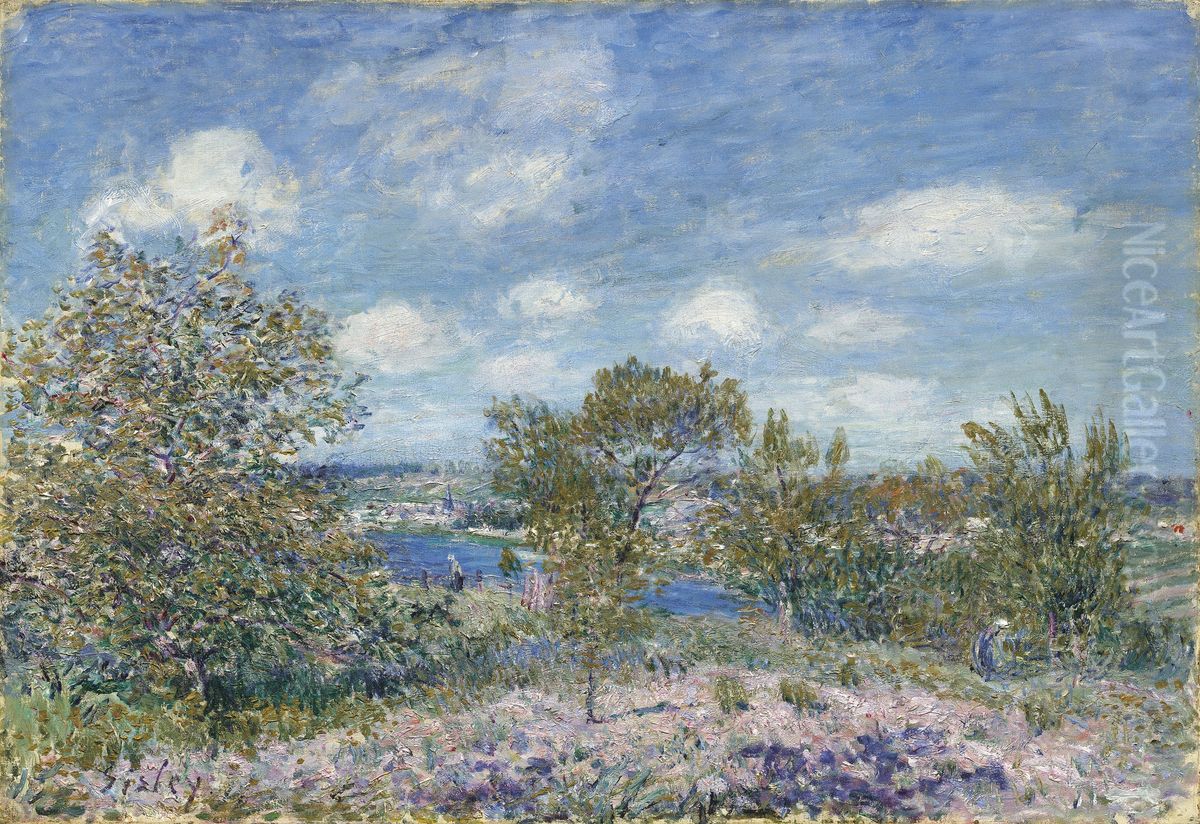 Apres-midi de mai a By, pres de Moret-sur-Loing Oil Painting by Alfred Sisley