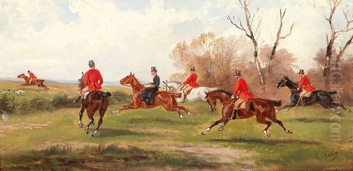 Fox Hunt II Oil Painting by Alfred Steinacker
