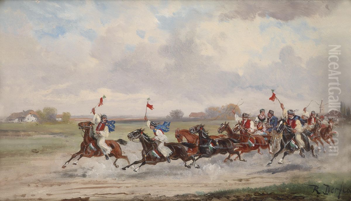 Ungarische Bauernhochzeit Oil Painting by Alfred Steinacker