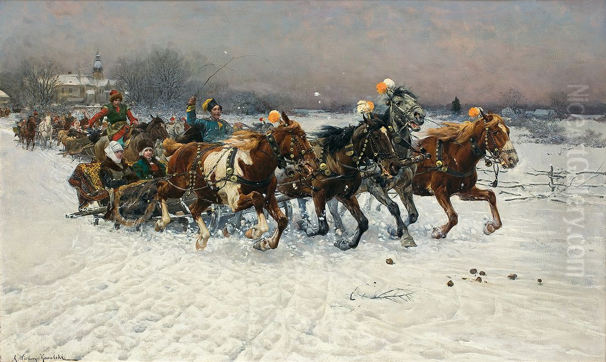 Litewska sanna. Oil Painting by Alfred Wierusz-Kowalski