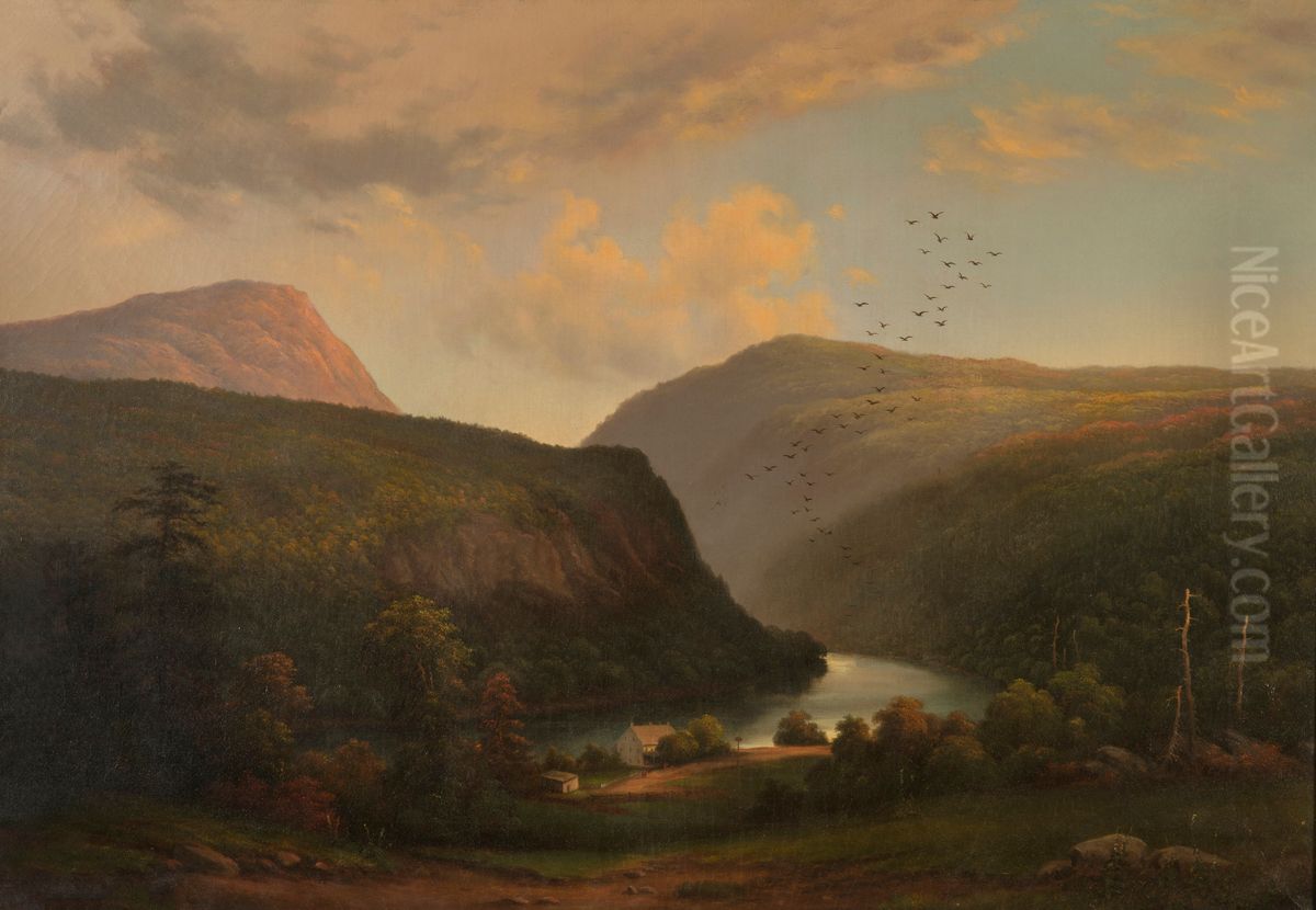 Delaware water gap Oil Painting by Reuben Oliver Luckenbach