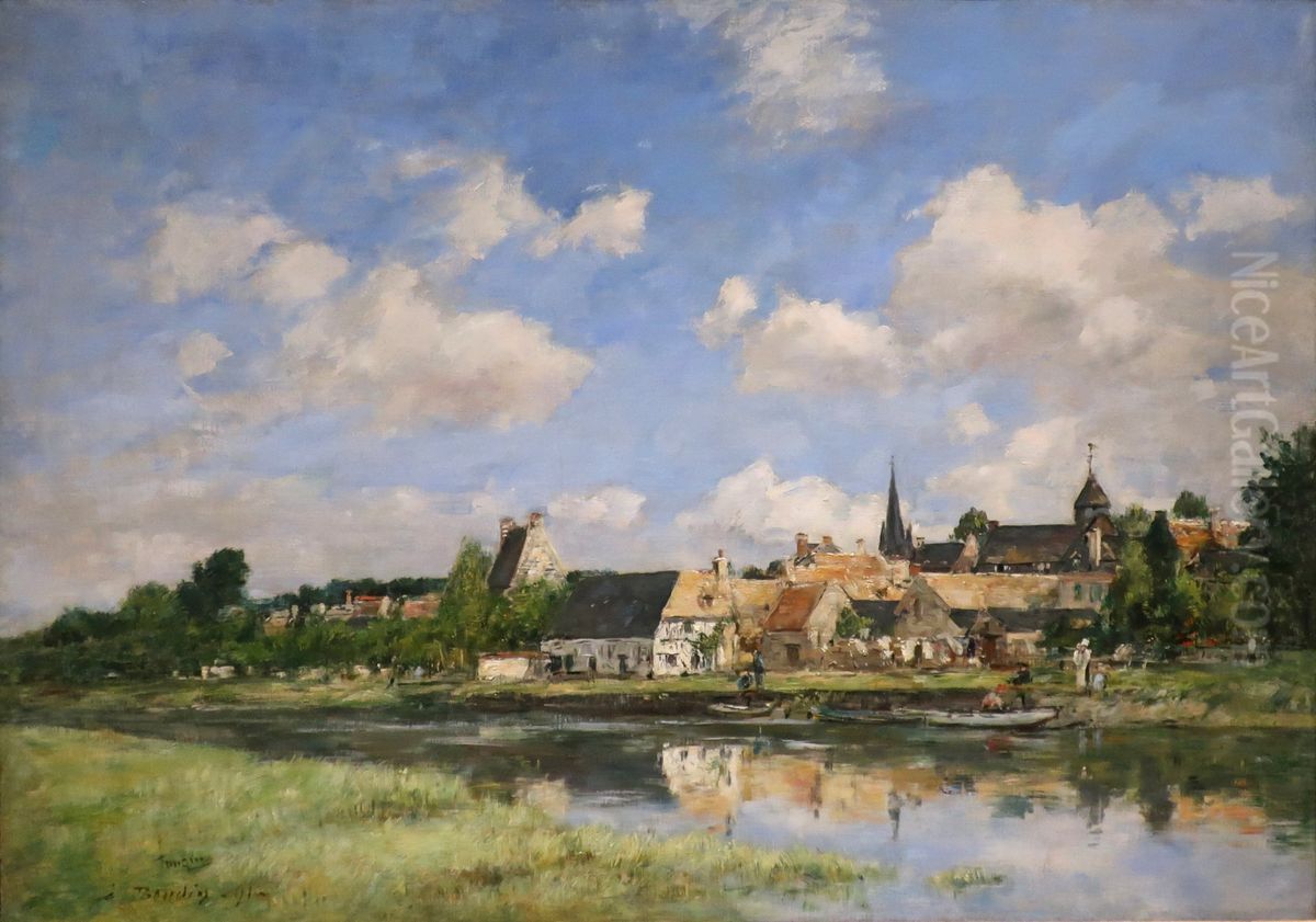 Le vieux port de Touques Oil Painting by Eugene Louis Boudin