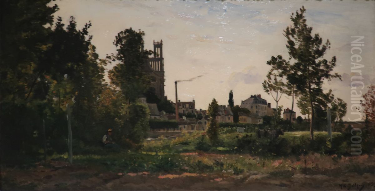 Mantes Oil Painting by Hippolyte Camille Delpy