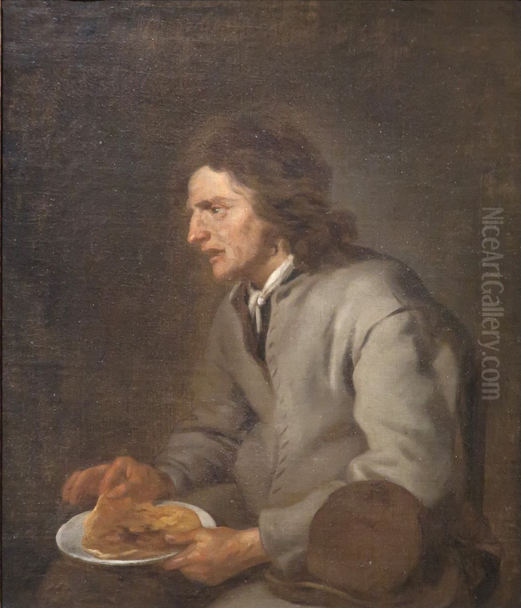 Man Eating Oil Painting by Nicolas Bernard Lepicie