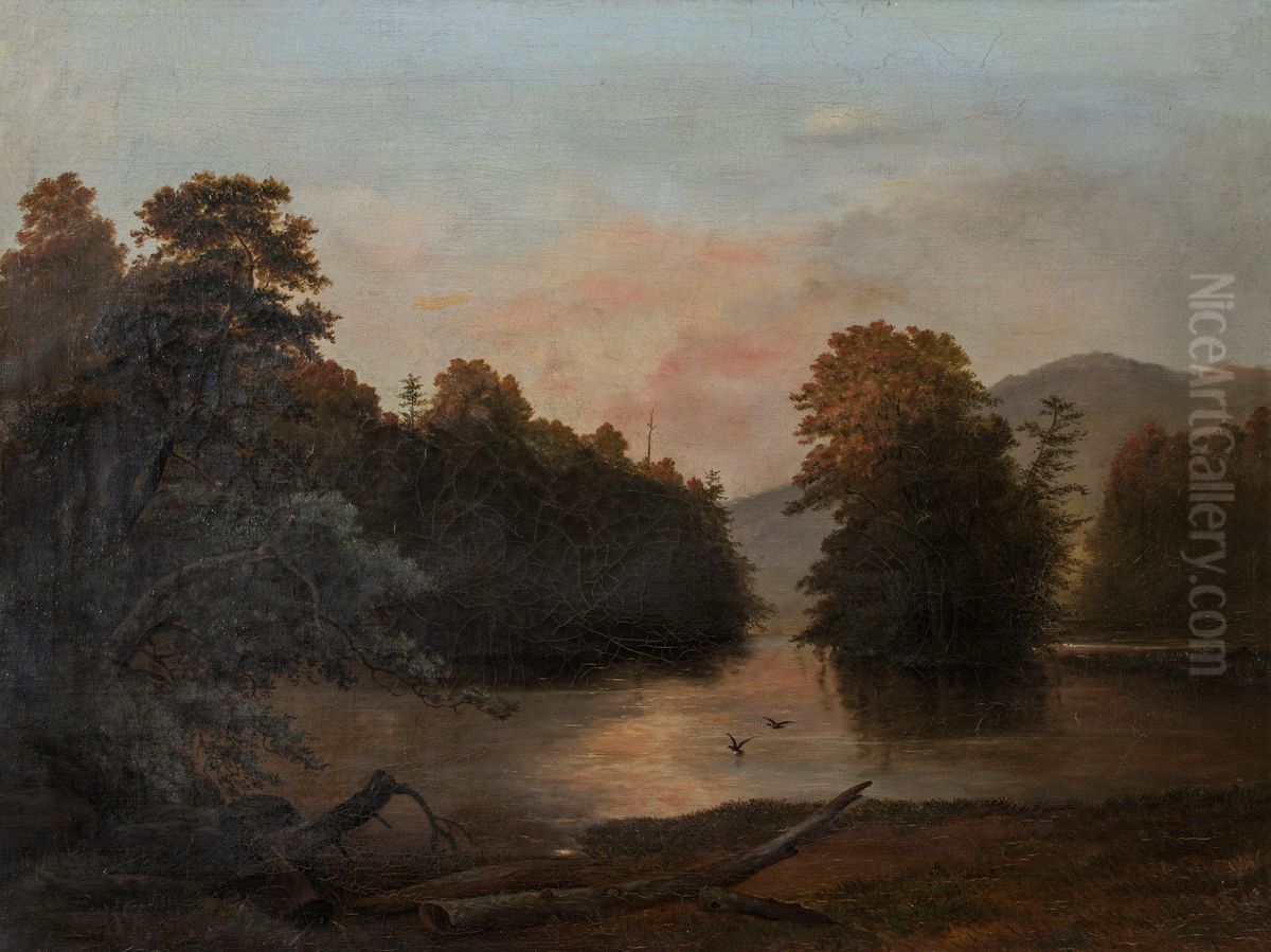 Lehigh River, Calypso Island Oil Painting by Reuben Oliver Luckenbach