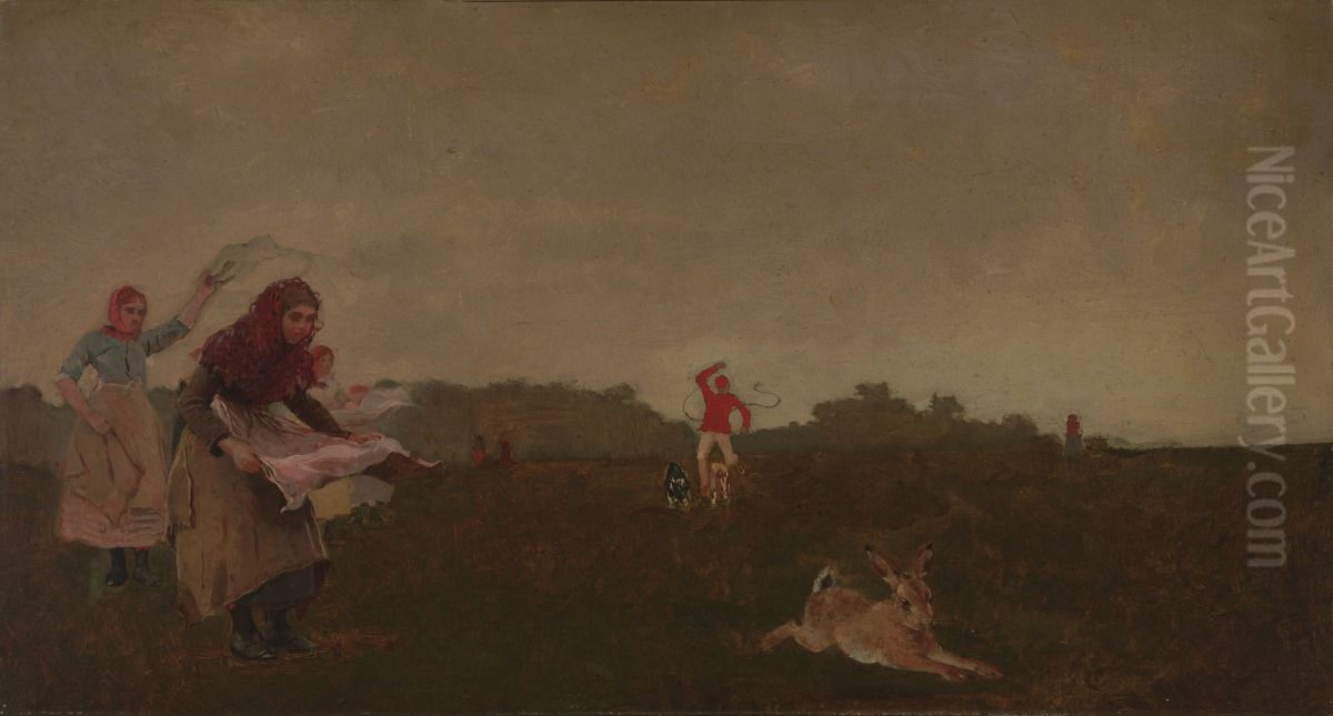 Coursing the Hare Oil Painting by Winslow Homer