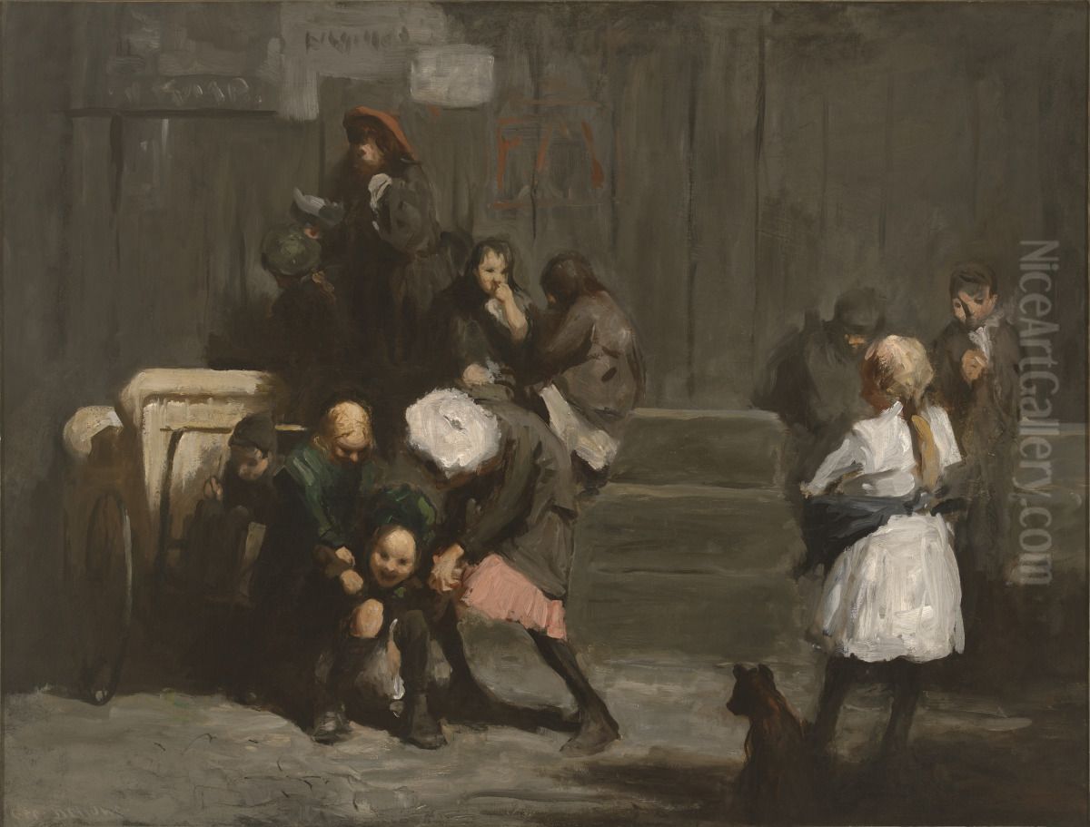 Kids Oil Painting by George Wesley Bellows