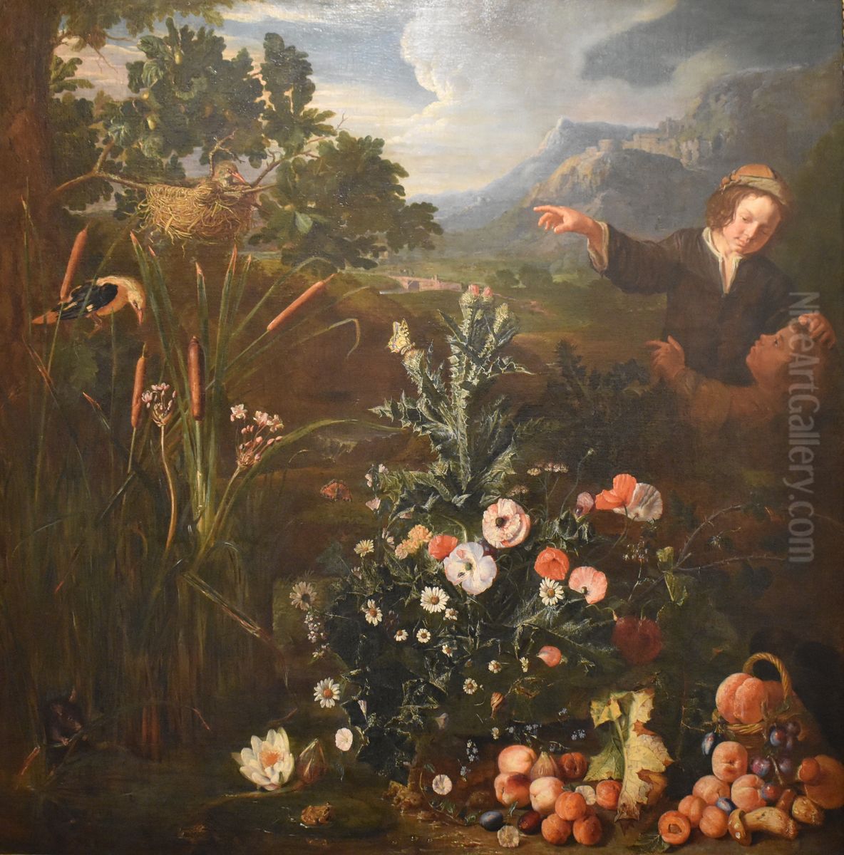 Les Denicheurs d'oiseaux Oil Painting by Michelangelo Cerquozzi