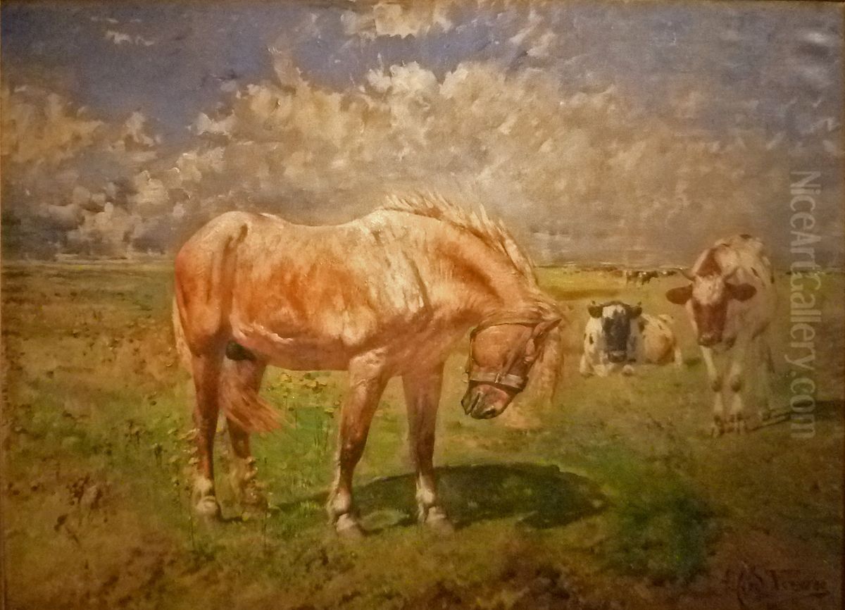 Rouan Oil Painting by Alfred Verwee