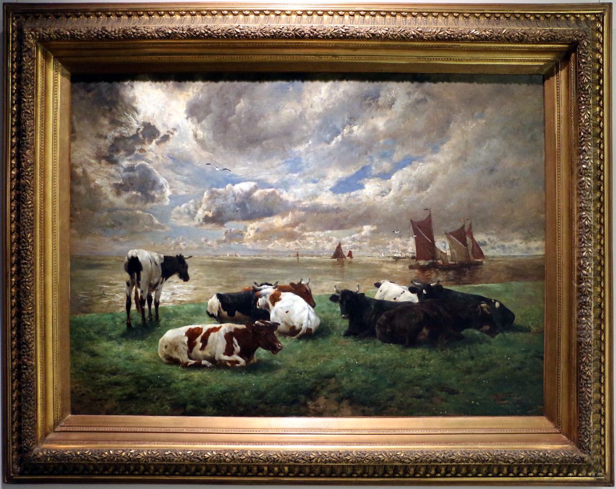 The mouth of the river Scheldt Oil Painting by Alfred Verwee