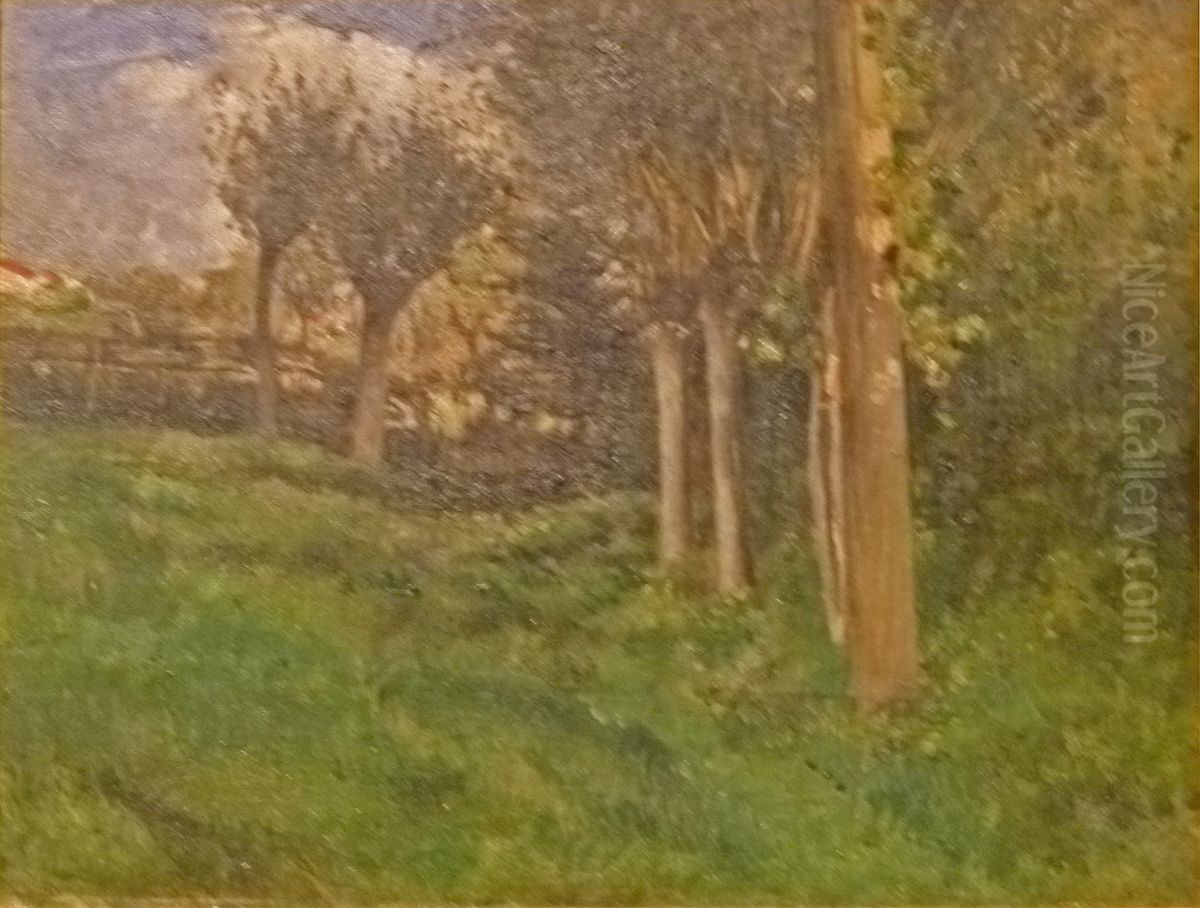 Shaded corner near a Dykel Oil Painting by Alfred Verwee