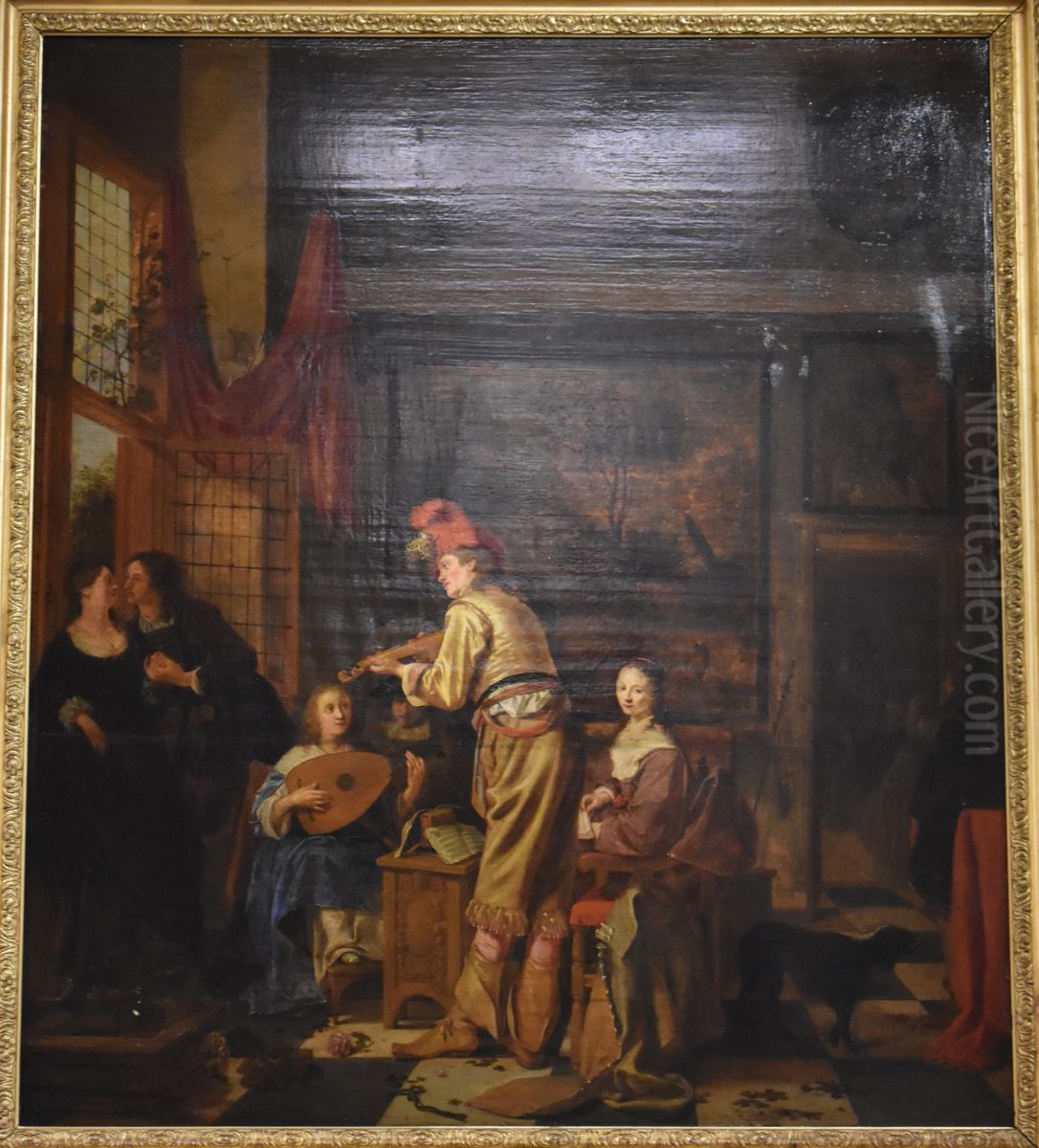 Le Concert au joueur de pochette Oil Painting by Ludolf de Jongh
